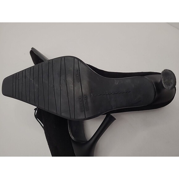 Stuart Weitzman Shoes Womens Size 7M Black Suede Leather Lace Up Oxford Heels - Picture 8 of 9